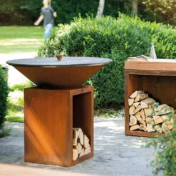 Pack Full Option Braséro Plancha OFYR Island Pro 100 Corten -Pas Cher Barbecue & Brasero Magasin pack s ofyr island pro 100 corten full option 4
