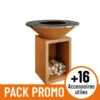 Pack Full Option Braséro Plancha à Bois 100 Cm OFYR Storage Corten