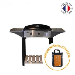 Ensemble Plancha électrique Roller Grill PL600E Inox Sur Chariot En Bois Et Inox Roller Grill