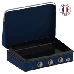 Plancha Gaz Eno 80 Enosign Blue Navy 3 Brûleurs 70 X 40 Avec Couvercle -Pas Cher Barbecue & Brasero Magasin plancha enosign gaz 80 bleu navy capot 4