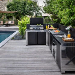 Plancha Gaz Eno 80 Enosign Inox Et Noir 3 Brûleurs 69 X 40 Avec Couvercle -Pas Cher Barbecue & Brasero Magasin plancha gaz eno 80 enosign inox et noir 3 bruleurs 69 x 40 avec couvercle 2