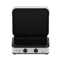 Plancha Gaz Eno 65 Enosign Inox Et Noir 2 Brûleurs 56 X 40 Avec Couvercle -Pas Cher Barbecue & Brasero Magasin plancha gaz enosign 65 inox et noir 4