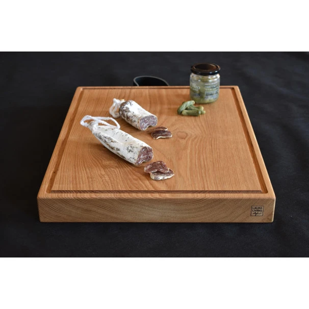 Planche à Découper Avec Rigole En Chêne Massif 50 X 40 Cm 6 Planche à Découper Avec Rigole En Chêne Massif 50 X 40 Cm – Image 6