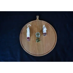 Planche à Découper Ronde Avec Rigole En Chêne Massif 60 Cm -Pas Cher Barbecue & Brasero Magasin planche a decouper ronde dutchdeluxes 60 cm 5