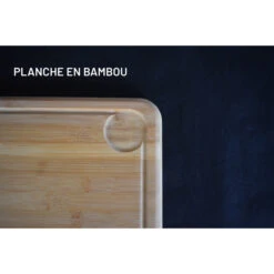 Planche à Découper Avec Rigole En Bambou 35 X 24 Cm -Pas Cher Barbecue & Brasero Magasin planche bambou rect 350x240x30 3