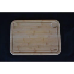 Planche à Découper Avec Rigole En Bambou 45 X 32 Cm -Pas Cher Barbecue & Brasero Magasin planche bambou rect 450x320x20 1