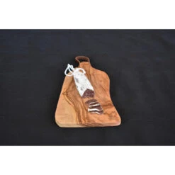 Planche à Découper En Olivier 41 X 19 Cm -Pas Cher Barbecue & Brasero Magasin planche en olivier anse cuir 41x19 5