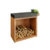 Rangement Bois Ofyr Corten Et Plan De Travail Céramique 45 X 90 X 88 Cm