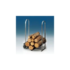 Range-bûches Et Mur De Bûches Sur Chariot 3 Range-bûches Et Mur De Bûches Sur Chariot -Pas Cher Barbecue & Brasero Magasin reserve a bois reignoux roulante en acier brosse verni 1