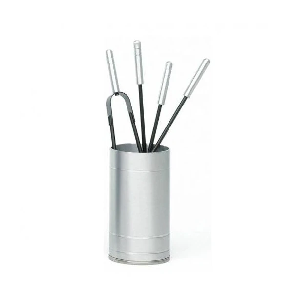 Serviteur Cheminée Contemporain Seau Rond Aluminium 4 Ustensiles 1 Serviteur Cheminée Contemporain Seau Rond Aluminium 4 Ustensiles