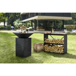 Rangement Bois OFYR Black 45 X 100 X 88 Cm 7 Rangement Bois OFYR Black 45 X 100 X 88 Cm -Pas Cher Barbecue & Brasero Magasin wood storage dressoir black 2
